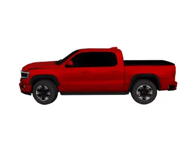 Ram 2026 Low Poly Modern Pickup Truck Optimized 3D Model Low-poly 3D model
