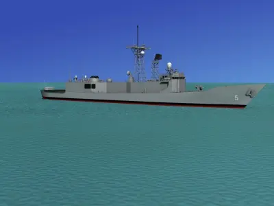 FFG 05 Adelaide Class Frigate HMAS Melbourne 3D model