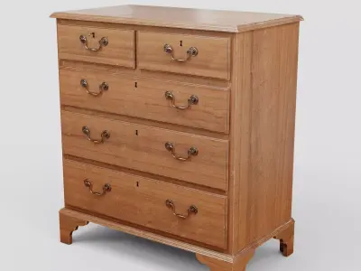 Mahagony antique chest of drawers 3D model