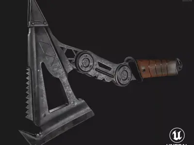 Combat Axe Low-poly 3D model