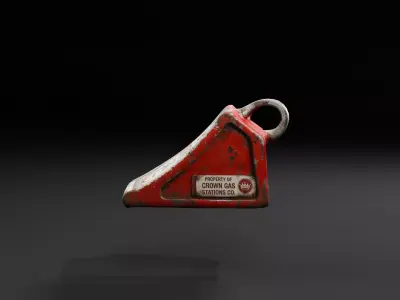 Vintage Rusty Wheel Chock  Low-poly 3D model