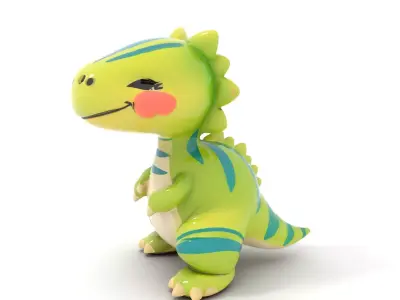 Cute Dinosaur Model Pack with Playful Design Low-poly 3D model