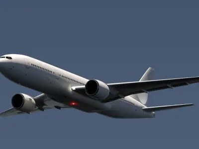 ANIMATED Boeing 777-200ER - Blank Livery 3D model