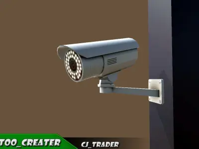 CCTV Camera low poly 3d model Low-poly 3D model