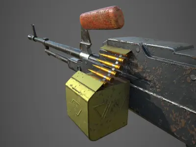 Lowpoly PK wooden rifle 3D model
