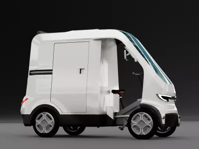 Quadracycle Cargo Bike Full Assembly STEP FBX STL OBJ 3D model