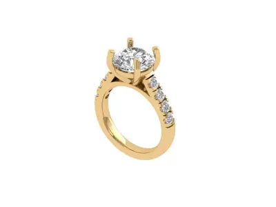 Solitaire Engagement Ring 3D print model 107