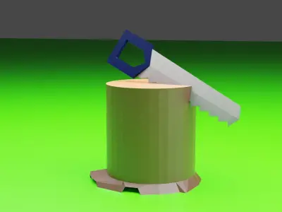 hacksaw knife Low-poly 3D model