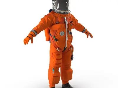 US Advanced Crew Escape Suit ACES Rigged for Maya 3D model