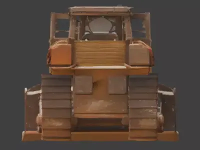 Post-Apocalyptic Desert Bulldozer Low-poly 3D model