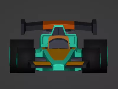Racing Car Game Ready Vehicle Low-poly 3D model