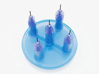 Multi Injector 5 Needles Circular Blue 3D model