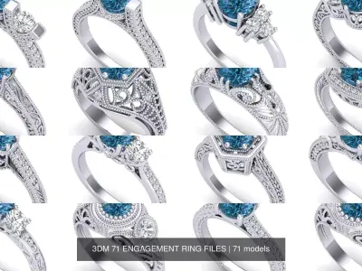 3DM 71 ENGAGEMENT RING FILES 3D Model Pack
