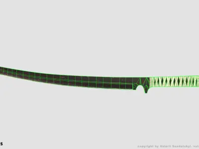 Wakidzasi knife Low-poly 3D model