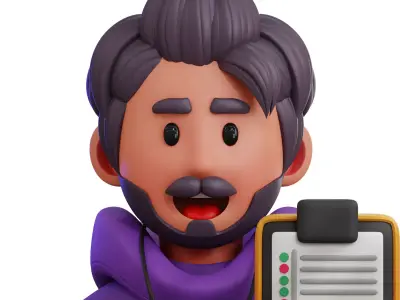 Game Coach Avatar 3D Icon Low-poly 3D model