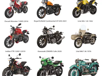 Collection of top motorcycles 3D Model Pack