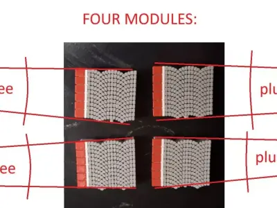 Single Edge Platform curved modules 1-87 FDM color 3D print model