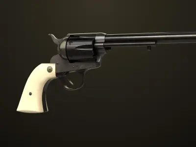 Revolver 03 Model Colt Black All PBR Unity UE Textures Low-poly 3D model