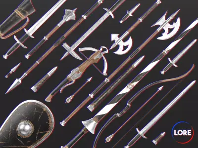 Medieval Collection Elegant Weapons Set 3D Model Pack
