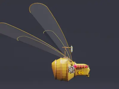 5- Steampunk Aircrafts- High detail 3d models Low-poly 3D model