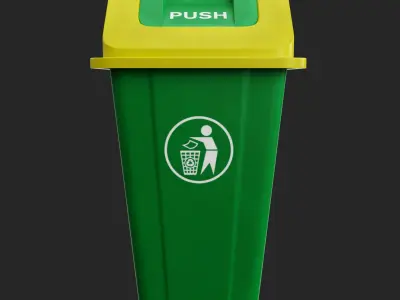 Swing Dustbin Low-poly 3D model