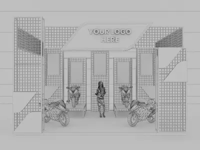Modern Tradeshow Booth 6x6 m Motor Display 3D model