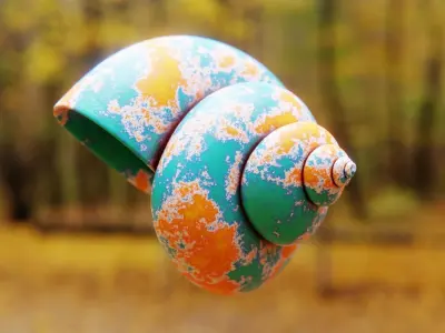 Stylized Fantasy Marine Shell - Procedural 3D Model 3D model