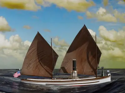 US Navy Steam Cutter 40 ft  ca  1900 3D model