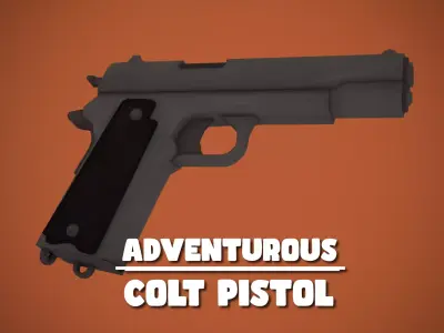Adventurous - Colt Pistol - Rigged and Animated Low-poly 3D model