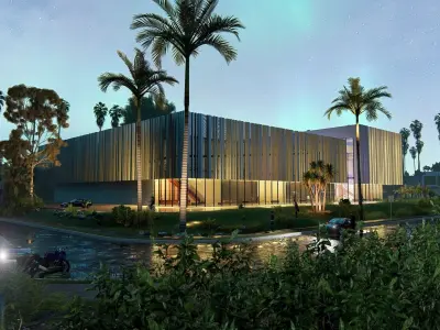 Commercial building Revit Lumion with 3d grass 3D model