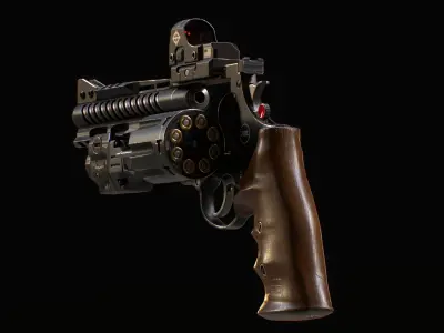 Nighthawk Custom and Korth Revolver  Low-poly 3D model