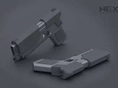 Low Poly Pistol Game Ready Low-poly 3D model