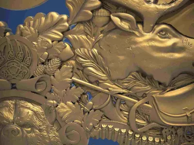 Carved clock for 3D printing and CNC 3D print model 17