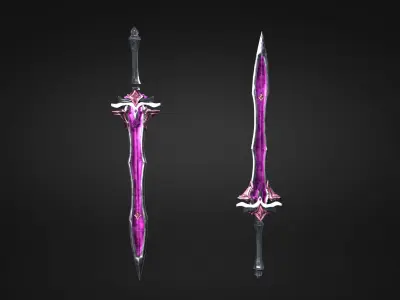 Low Poly Fantasy Sword in Asian style Low-poly 3D model