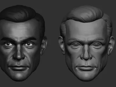 Sean Connery 007 Head sculpt for 3d printing 3D print model