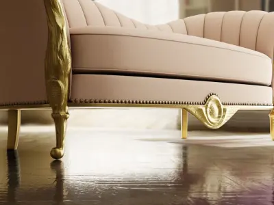 Furniture Sofa Chaise Lounge Low-poly 3D model