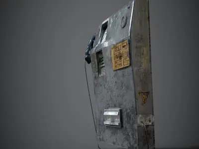 Pay phone Low-poly 3D model