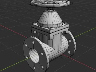 Valve water nondestructive Low-poly 3D model