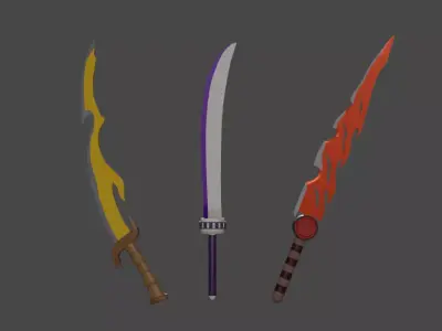 Fantasy Sword Pack Free low-poly 3D model