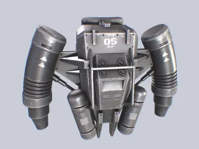 Scifi Jetpack Low-poly 3D model by Anima-Z