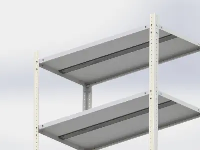 Prefabricated metal shelving pack 3D model