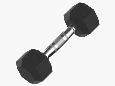 Rubber Dumbbell 3kg 3D model