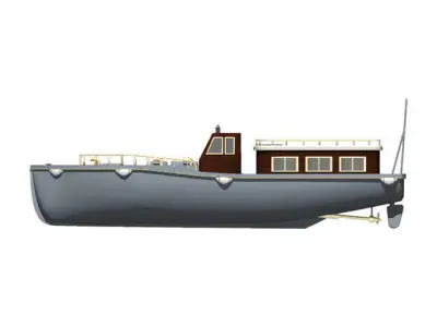 Japanese Navy 11 meters launch 3D model