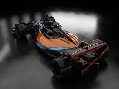 Mid Poly and Low Poly Generic Racing Car F1 03 3D model