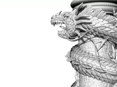 Dragons silver dragon pen Free 3D print model