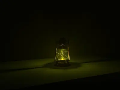 Kerosine lamp Low-poly 3D model