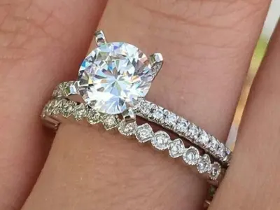 Ladies Ring 38 Collection With Diamond setting 3D print model