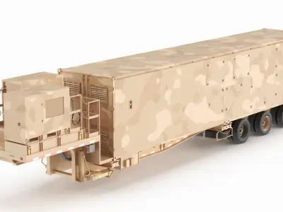 Ground Missile Launcher Sand Camo Color 3D model