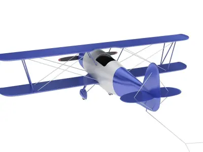 biplane with sign 3D model