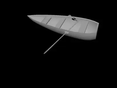Canoe boat 3D model